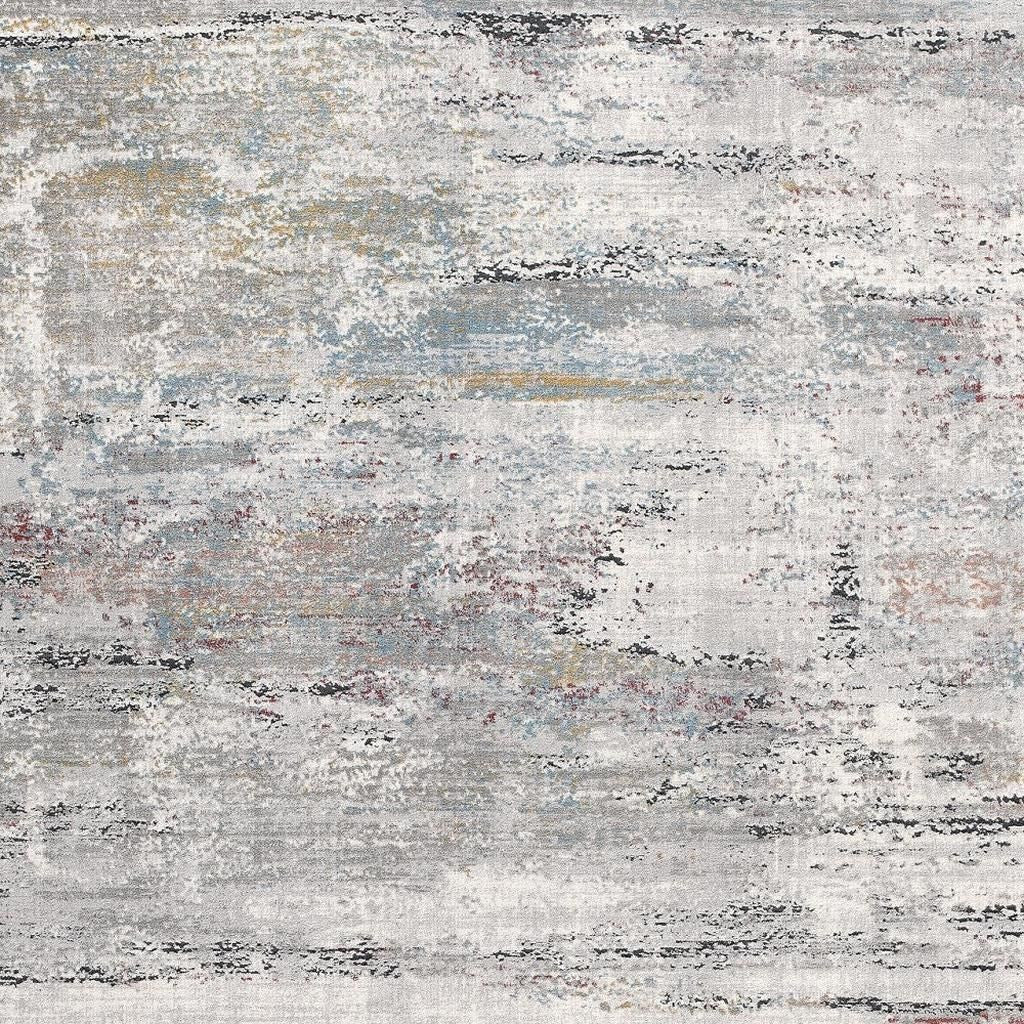 4' X 6' Gray Abstract Irregular Blocks Area Rug-Area Rugs-DECOROLALA
