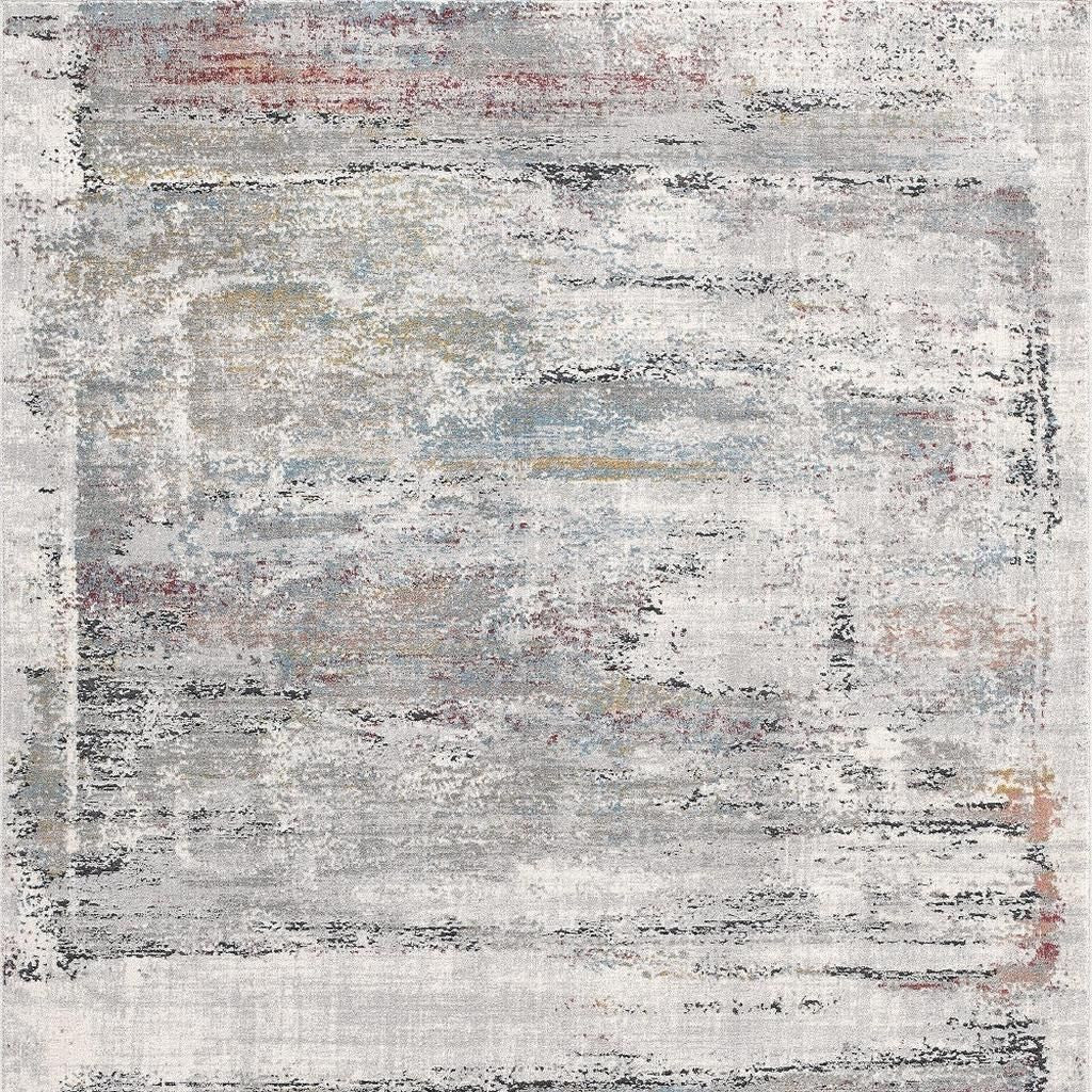 4' X 6' Gray Abstract Irregular Blocks Area Rug-Area Rugs-DECOROLALA
