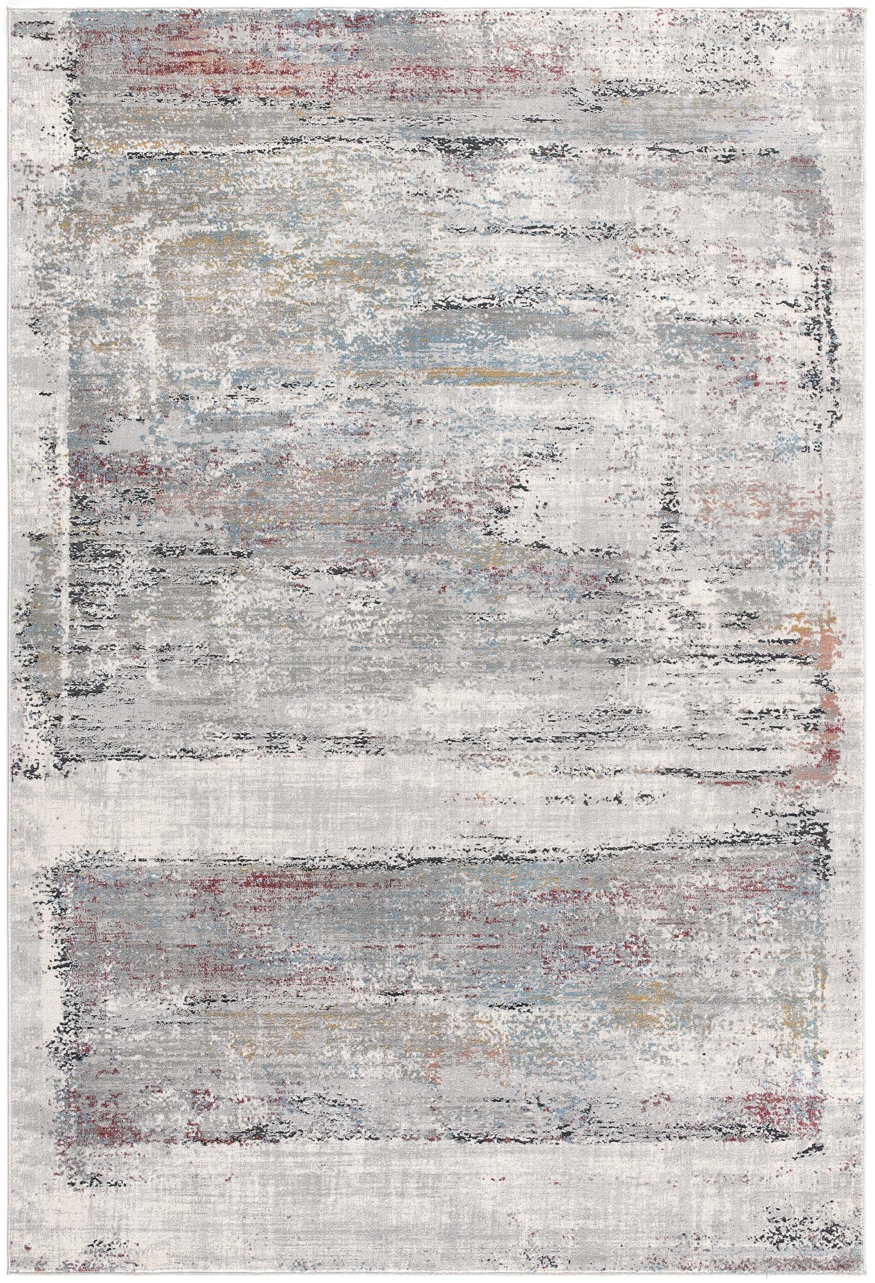 4' X 6' Gray Abstract Irregular Blocks Area Rug-Area Rugs-DECOROLALA