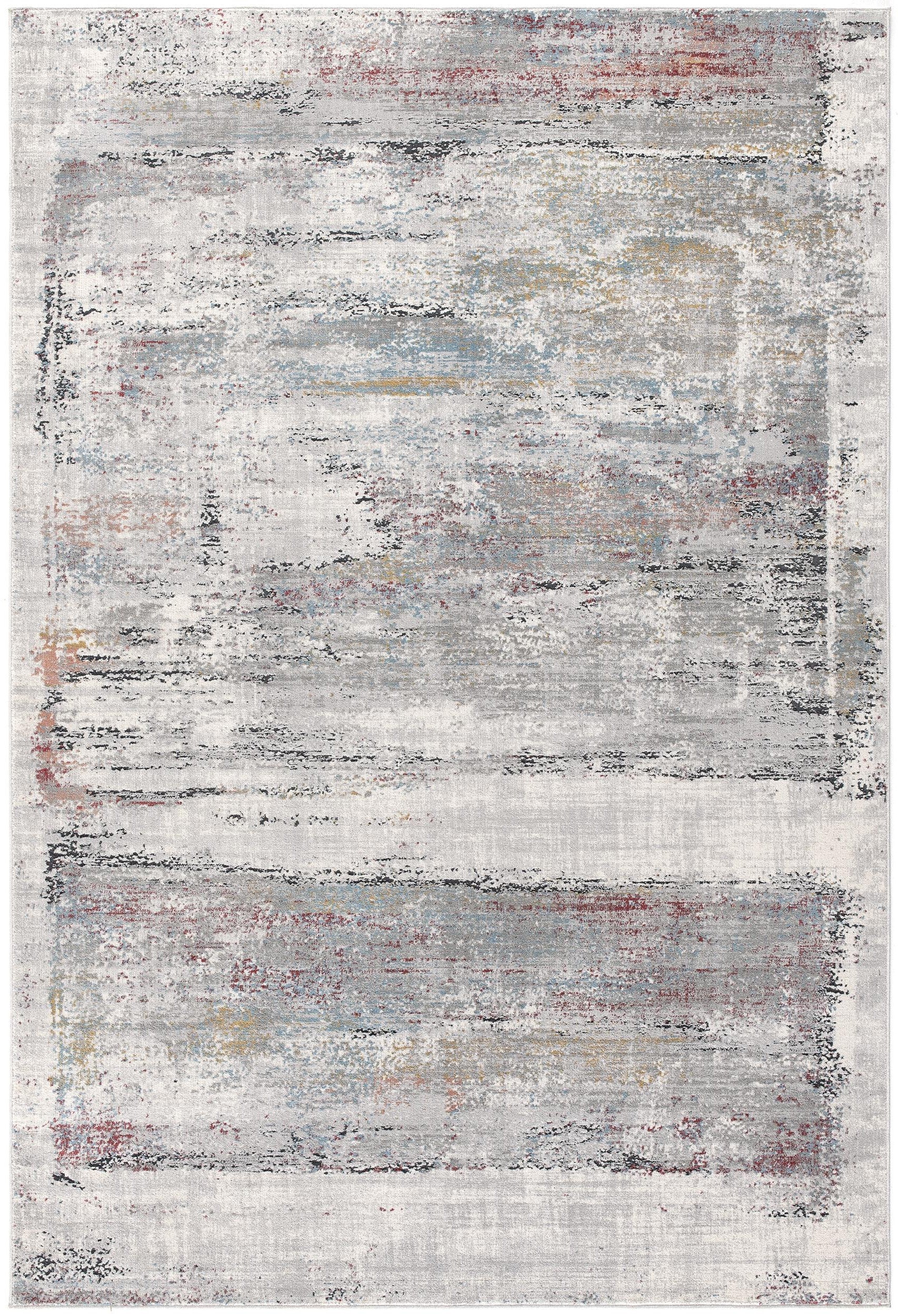 4' X 6' Gray Abstract Irregular Blocks Area Rug-Area Rugs-DECOROLALA