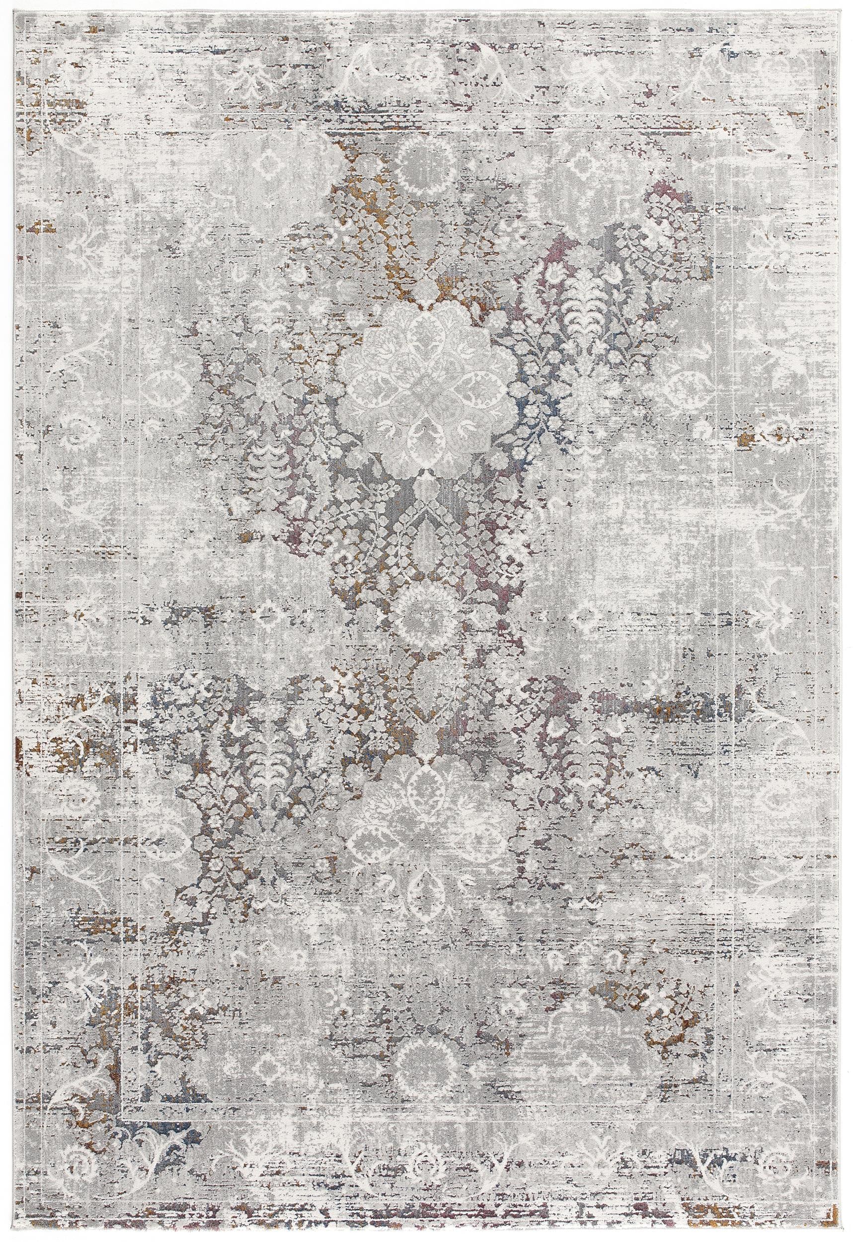 4' X 6' Gray Abstract Patterns Area Rug-Area Rugs-DECOROLALA