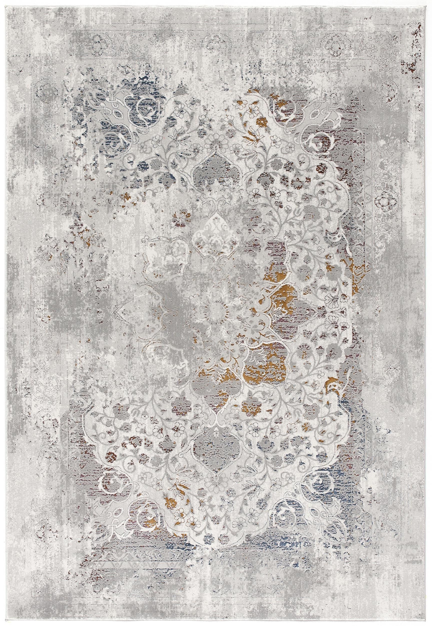 4' X 6' Gray Abstract Patterns Area Rug-Area Rugs-DECOROLALA