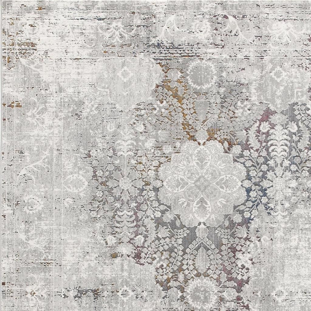 4' X 6' Gray Abstract Patterns Area Rug-Area Rugs-DECOROLALA