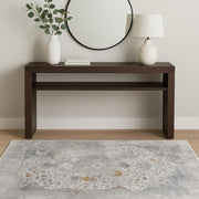 4' X 6' Gray Abstract Patterns Area Rug-Area Rugs-DECOROLALA