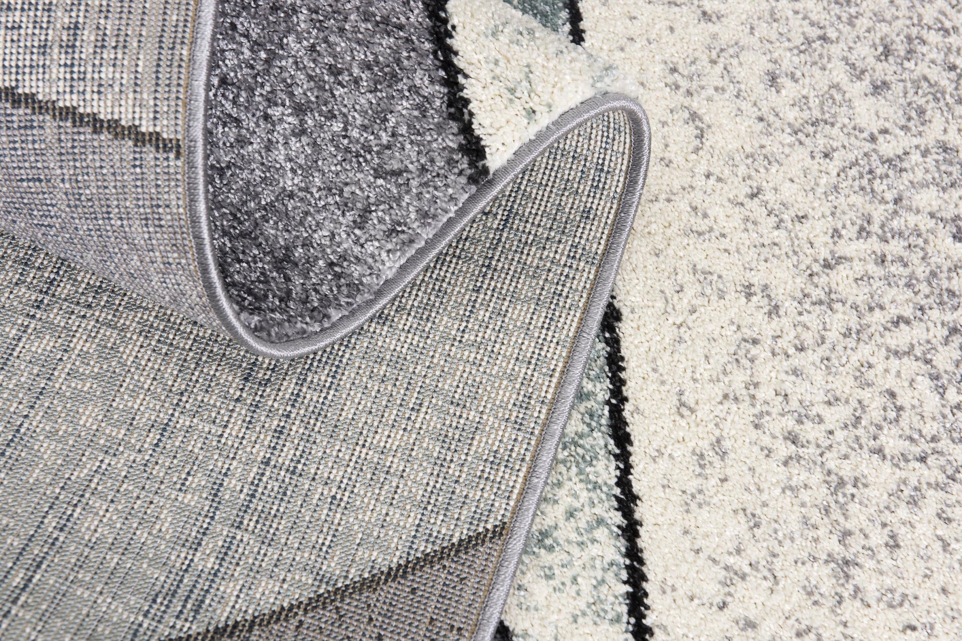 4' X 6' Gray And Blue Prism Pattern Area Rug-Area Rugs-DECOROLALA