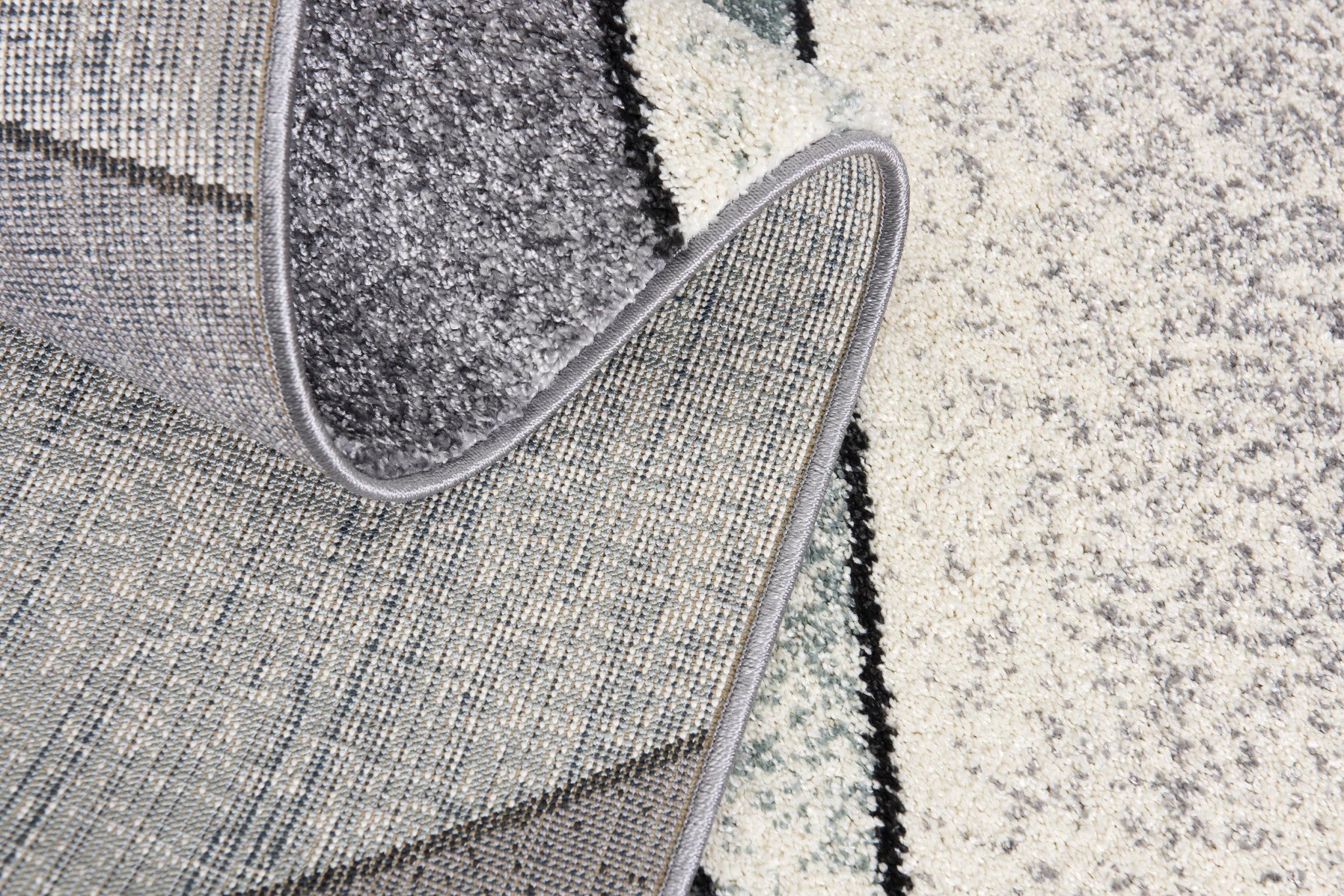 4' X 6' Gray And Blue Prism Pattern Area Rug-Area Rugs-DECOROLALA