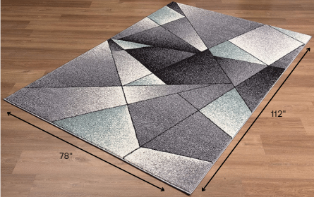 4' X 6' Gray And Blue Prism Pattern Area Rug-Area Rugs-DECOROLALA