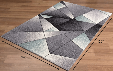 4' X 6' Gray And Blue Prism Pattern Area Rug-Area Rugs-DECOROLALA