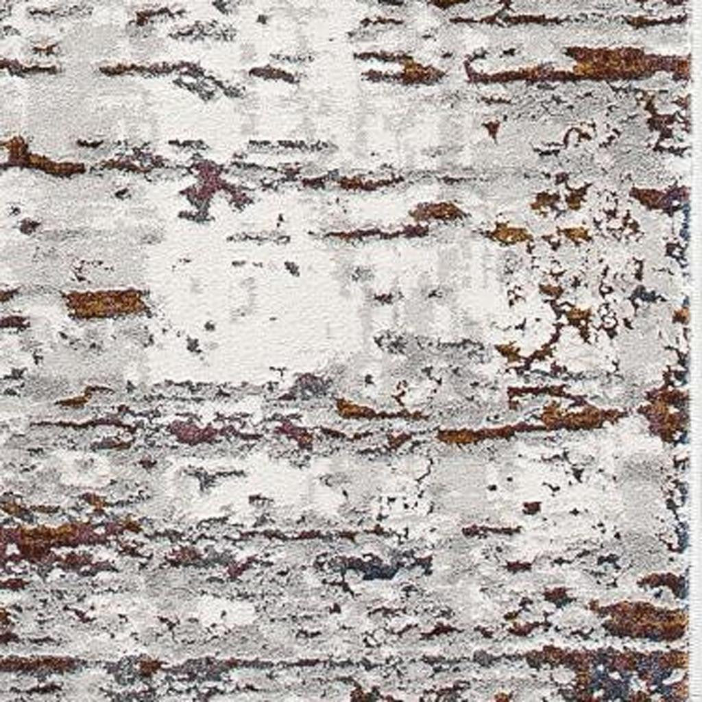 4' X 6' Gray And Brown Abstract Scraped Area Rug-Area Rugs-DECOROLALA