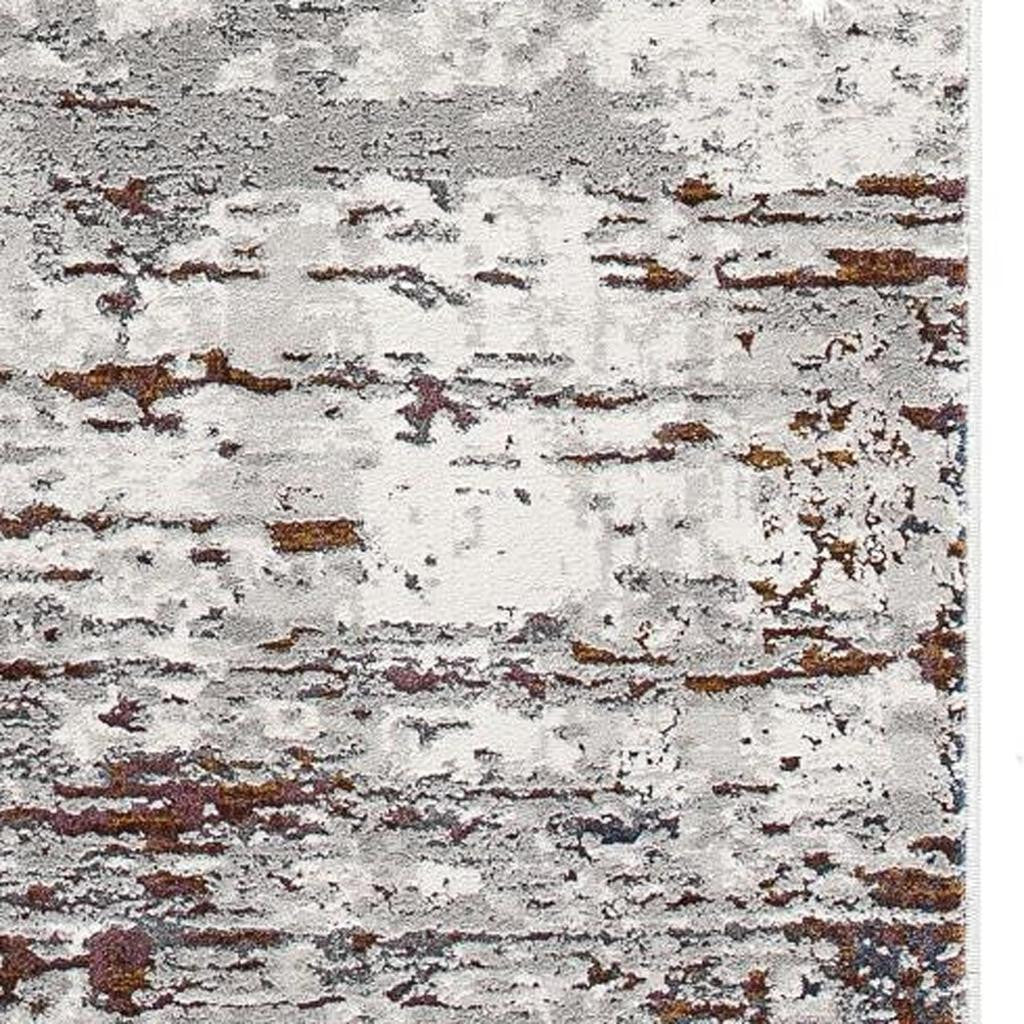 4' X 6' Gray And Brown Abstract Scraped Area Rug-Area Rugs-DECOROLALA