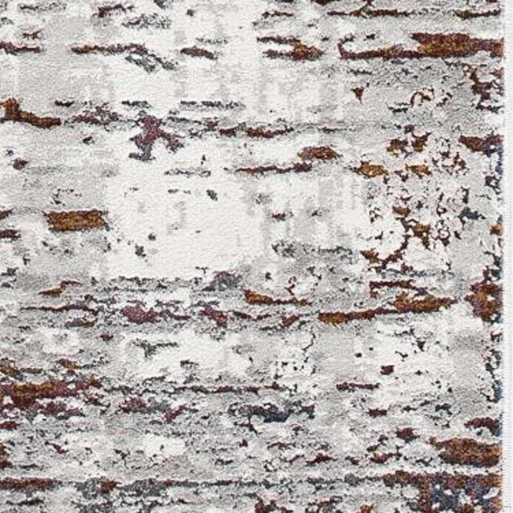 4' X 6' Gray And Brown Abstract Scraped Area Rug-Area Rugs-DECOROLALA