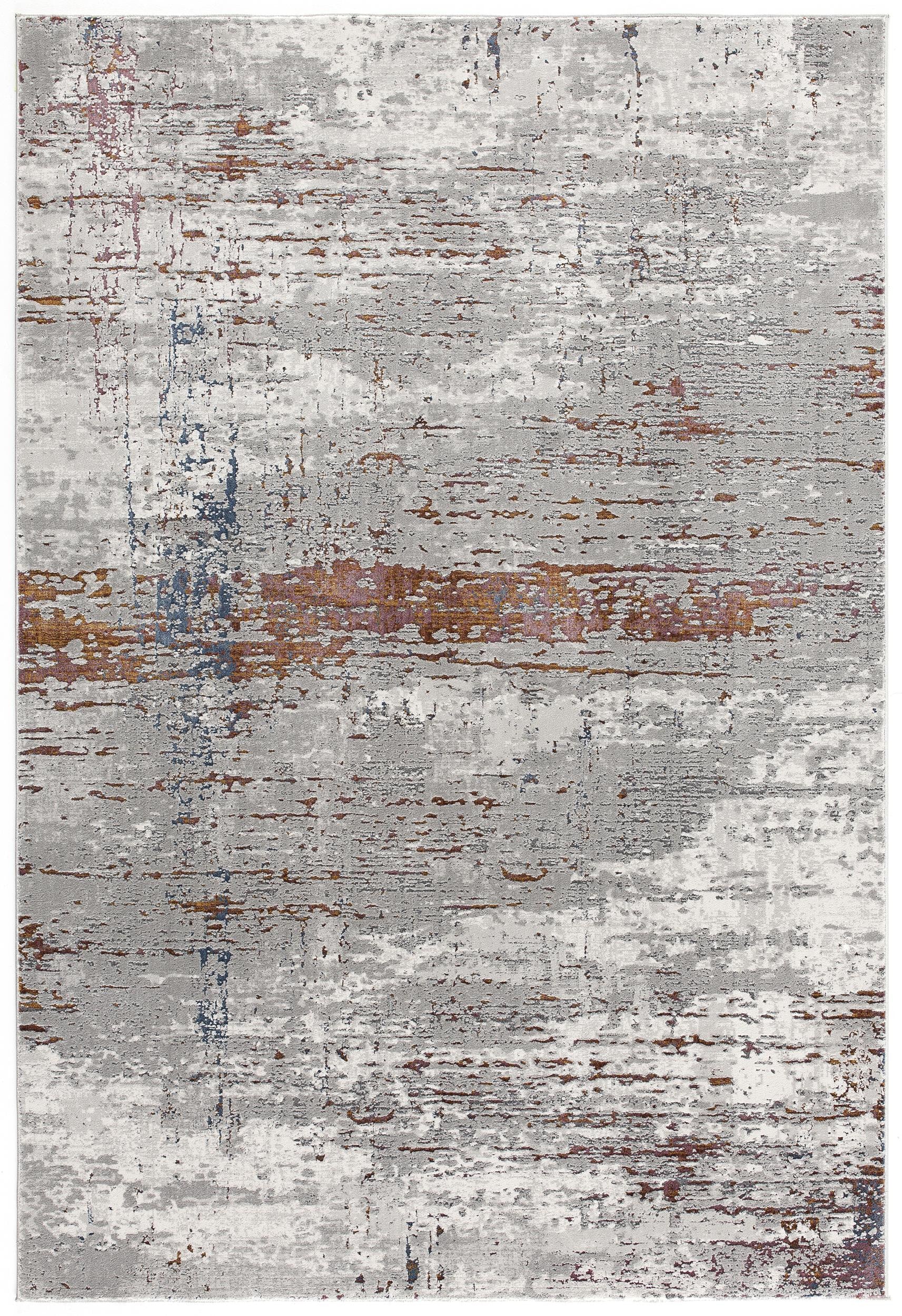 4' X 6' Gray And Brown Abstract Scraped Area Rug-Area Rugs-DECOROLALA