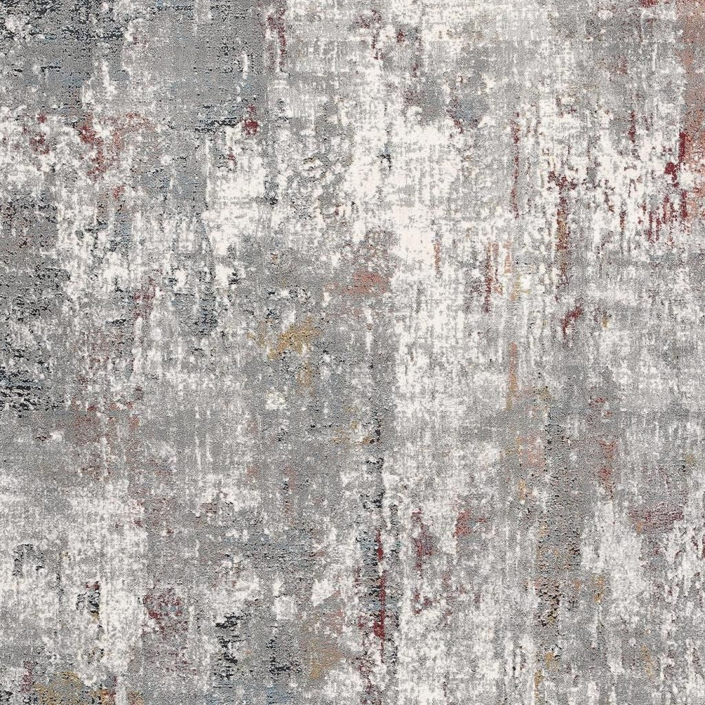 4' X 6' Gray And Ivory Abstract Area Rug-Area Rugs-DECOROLALA