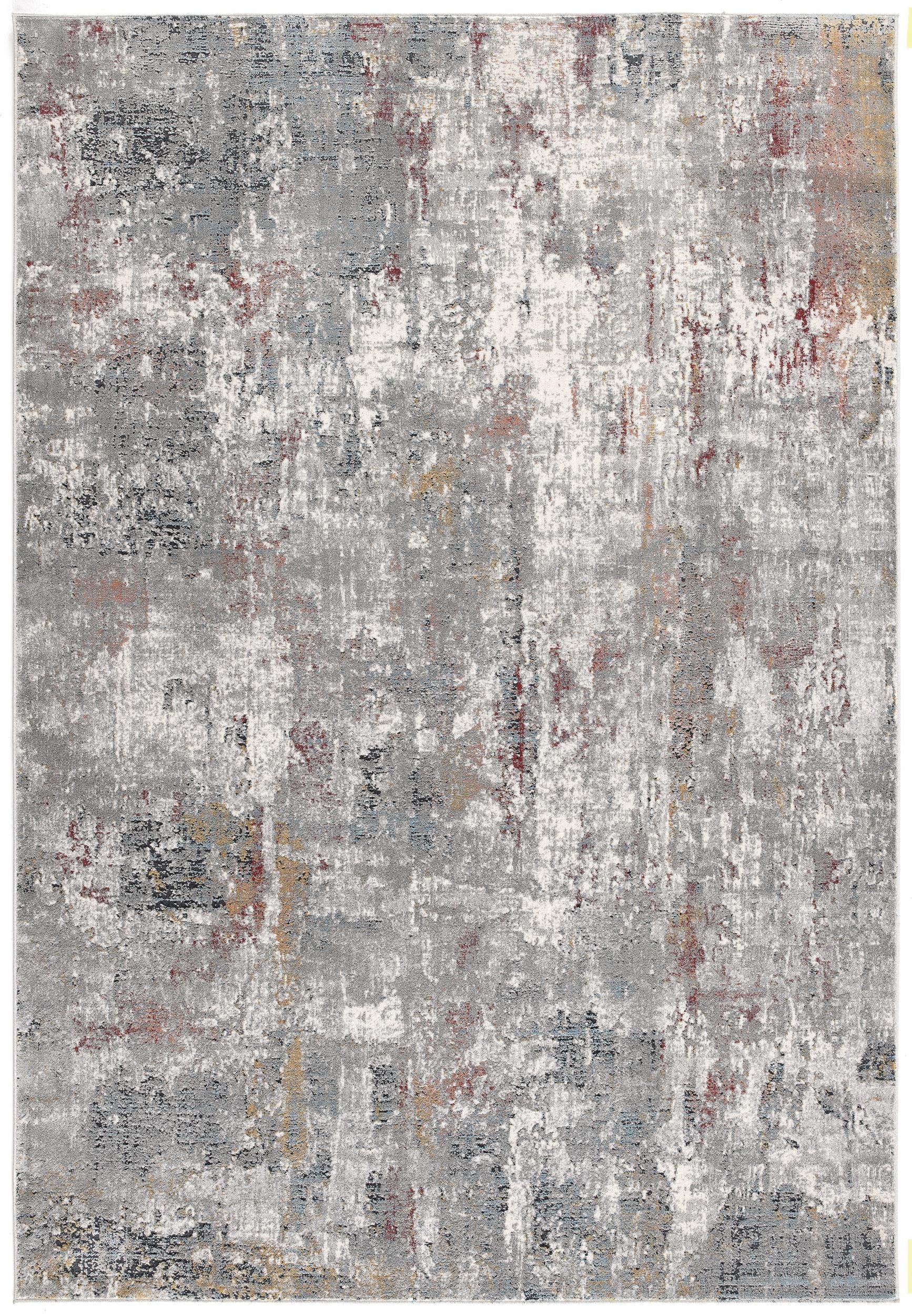 4' X 6' Gray And Ivory Abstract Area Rug-Area Rugs-DECOROLALA