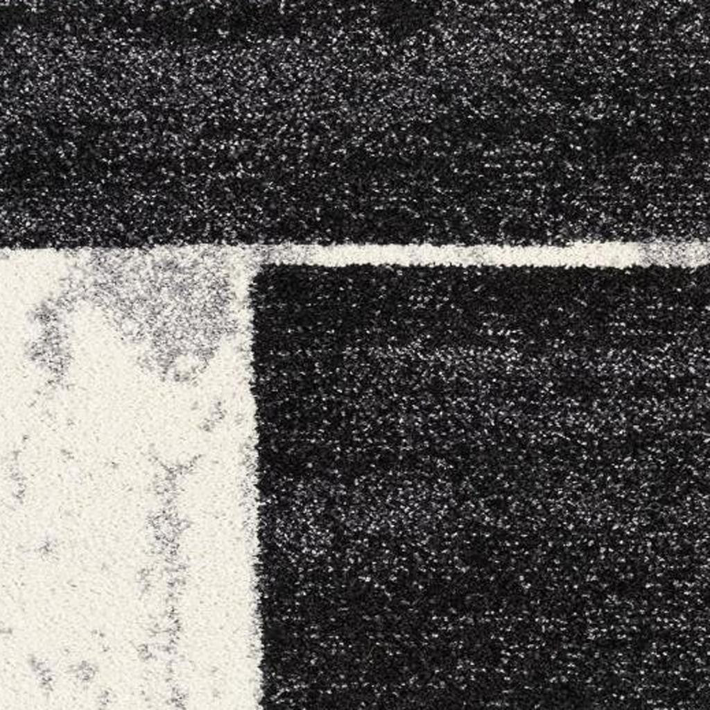 4' X 6' Gray Black and Brown Abstract Geometric Area Rug-Area Rugs-DECOROLALA