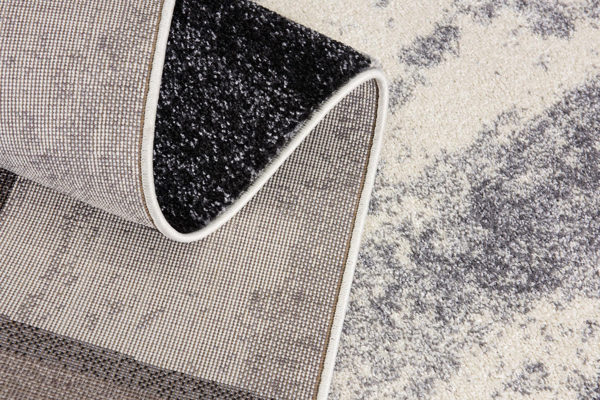 4' X 6' Gray Black and Brown Abstract Geometric Area Rug-Area Rugs-DECOROLALA