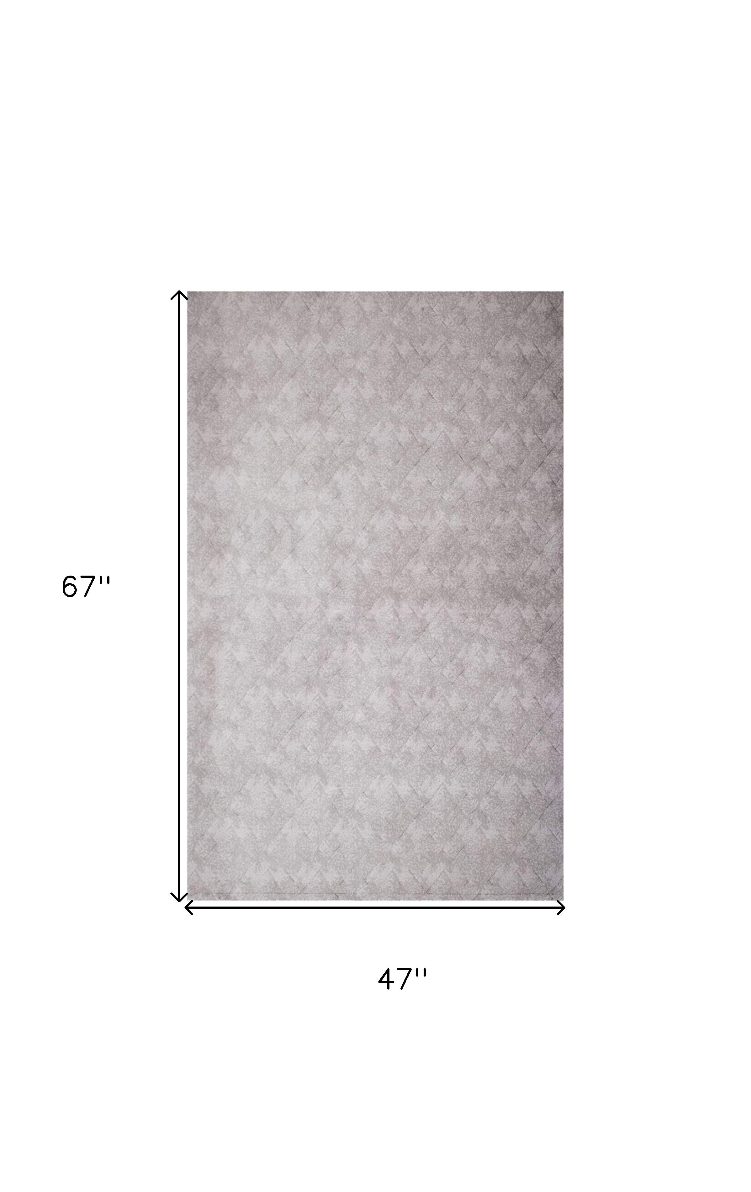 4' X 6' Gray Distressed Diamonds Area Rug-Area Rugs-DECOROLALA