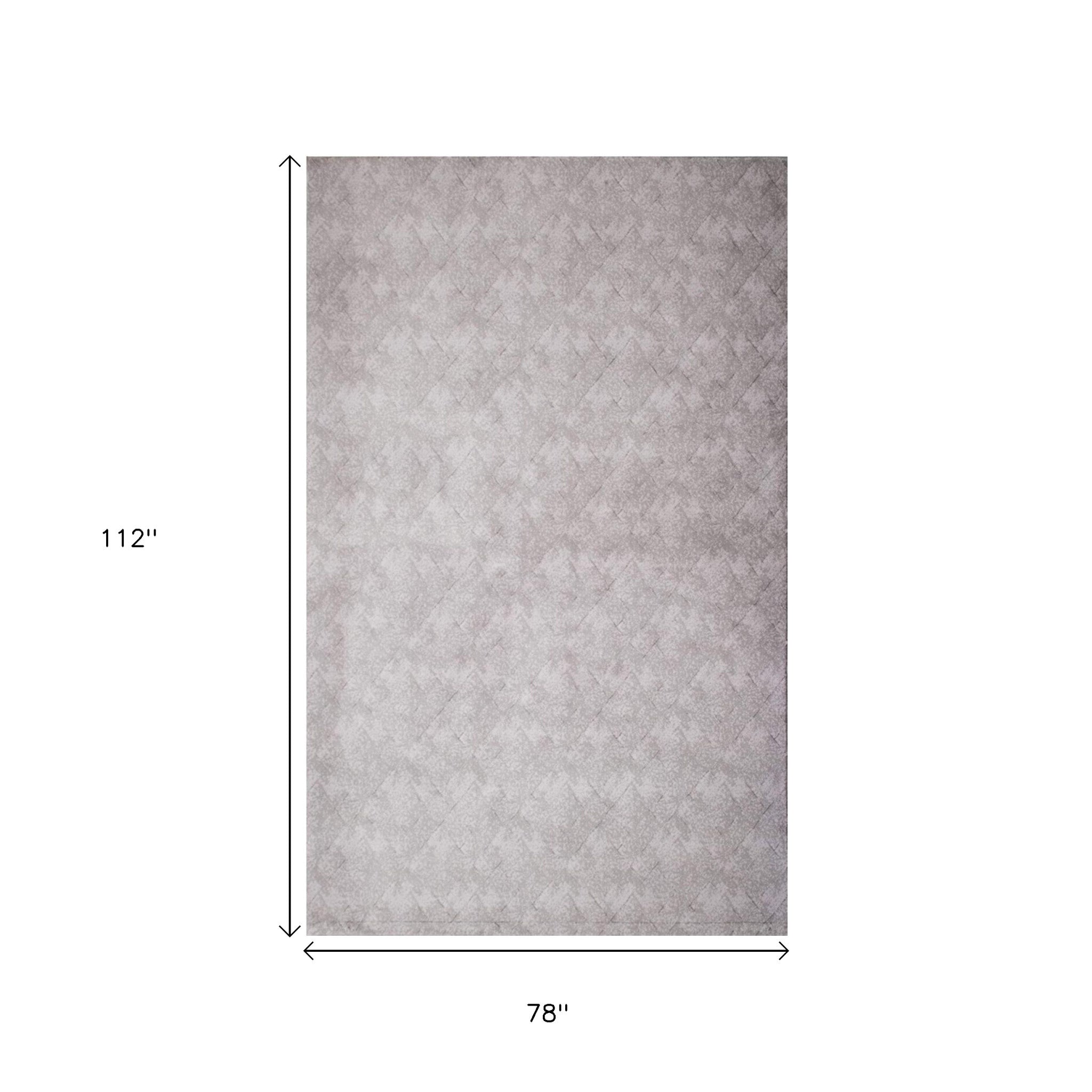 4' X 6' Gray Distressed Diamonds Area Rug-Area Rugs-DECOROLALA