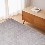 4' X 6' Gray Distressed Diamonds Area Rug-Area Rugs-DECOROLALA