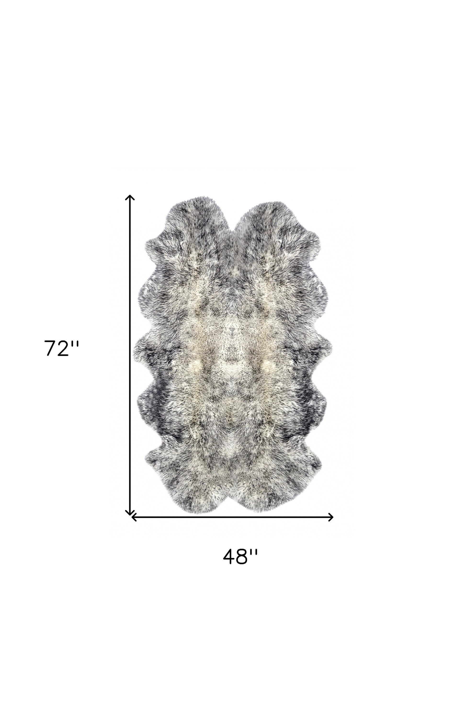 4' X 6' Gray Genuine Sheepskin Handmade Area Rug-Area Rugs-DECOROLALA