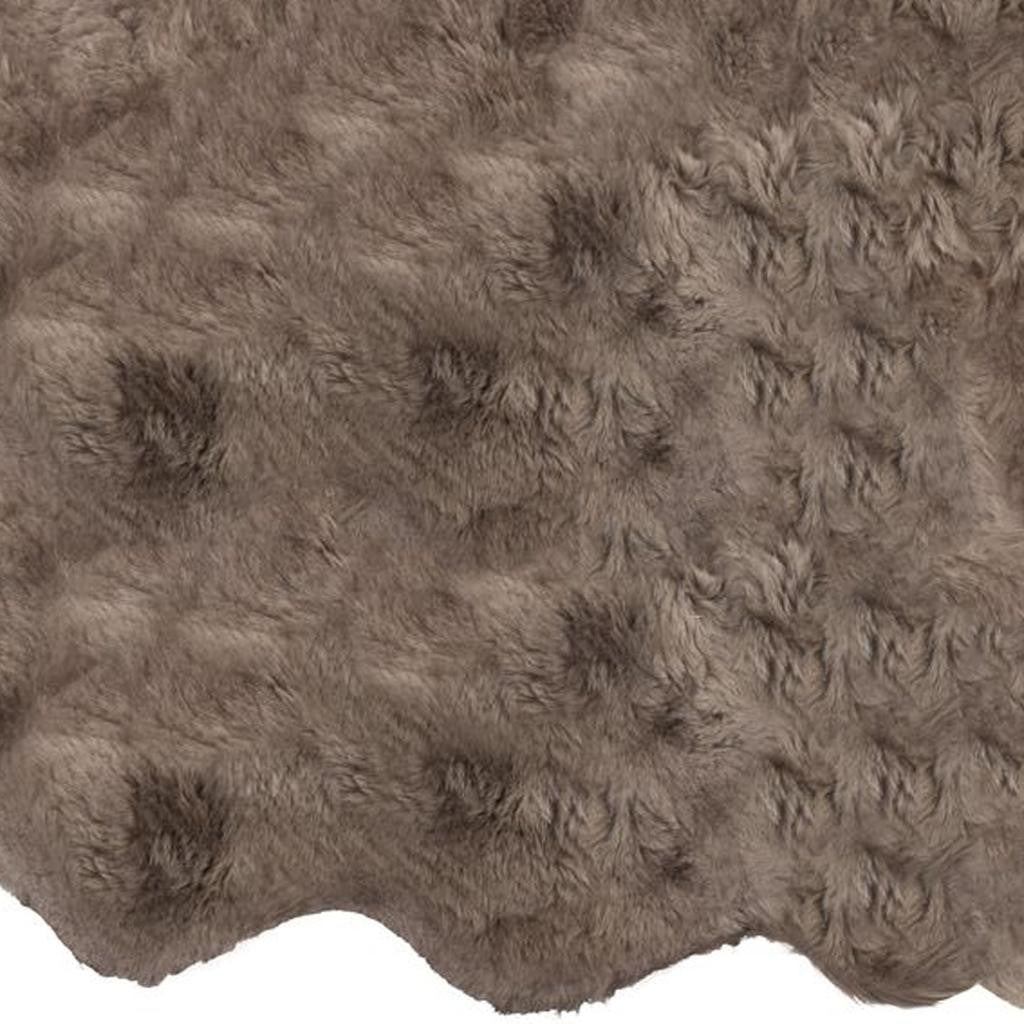 4' X 6' Gray Genuine Sheepskin Handmade Area Rug-Area Rugs-DECOROLALA