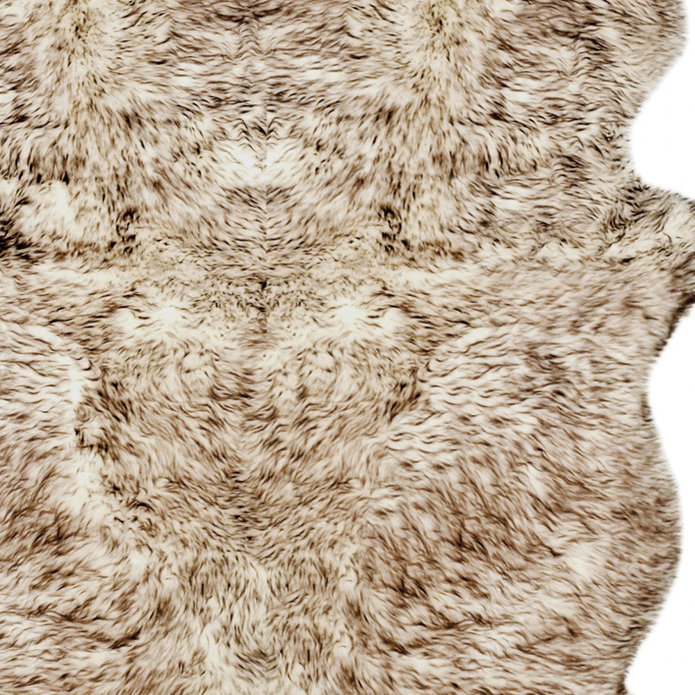 4' X 6' Gray Genuine Sheepskin Handmade Area Rug-Area Rugs-DECOROLALA