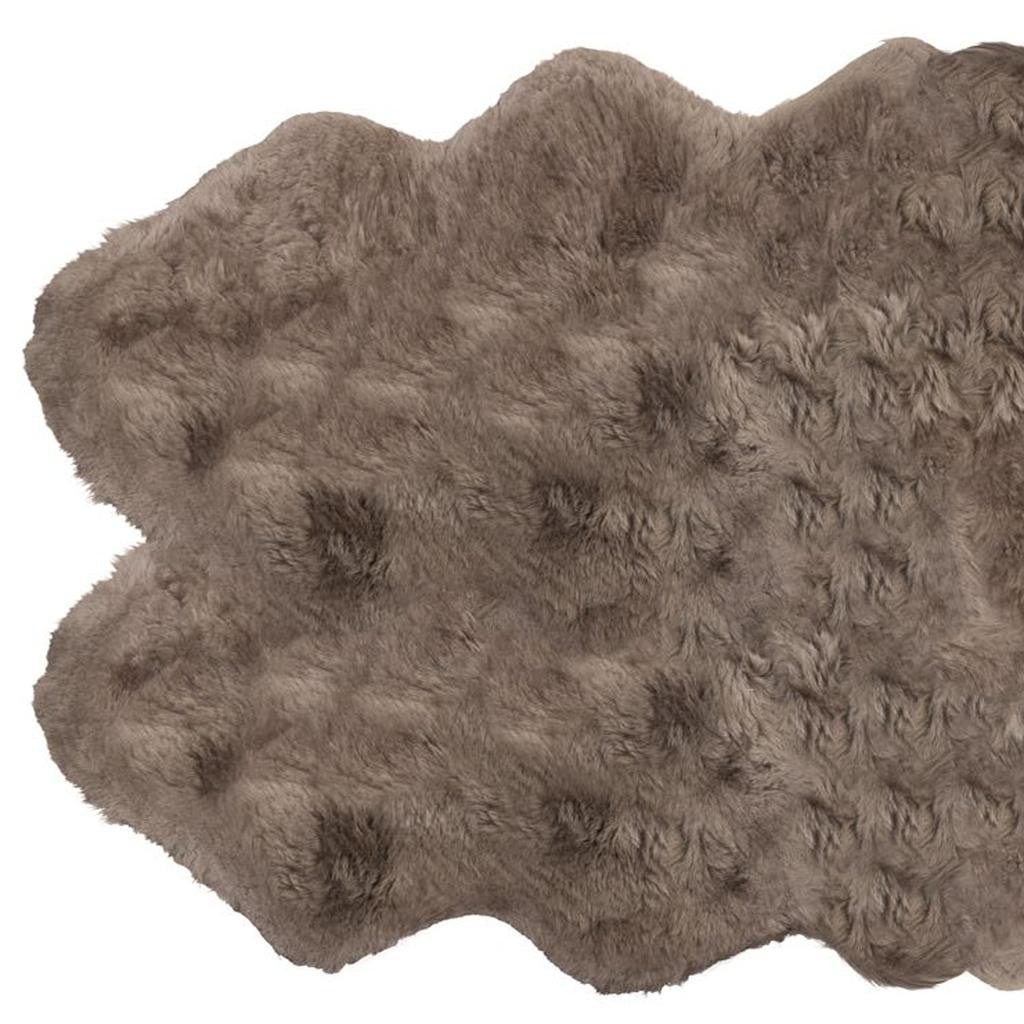 4' X 6' Gray Genuine Sheepskin Handmade Area Rug-Area Rugs-DECOROLALA