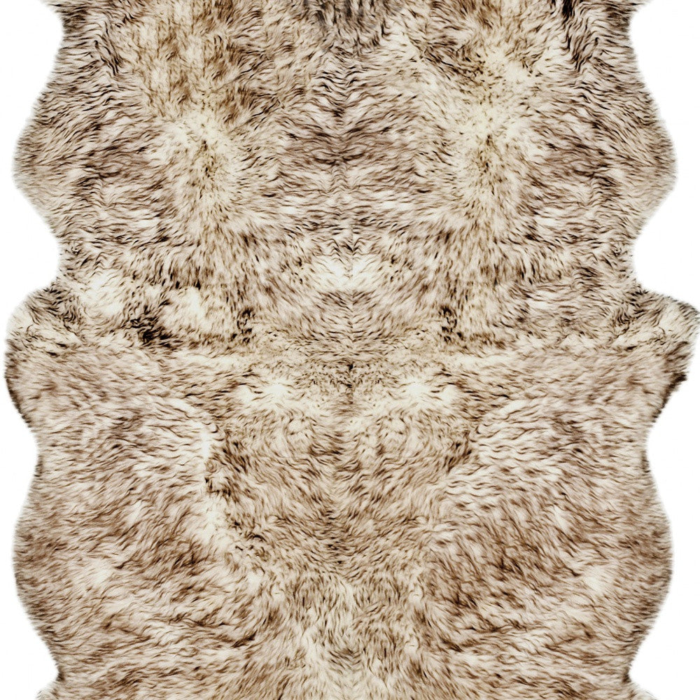 4' X 6' Gray Genuine Sheepskin Handmade Area Rug-Area Rugs-DECOROLALA