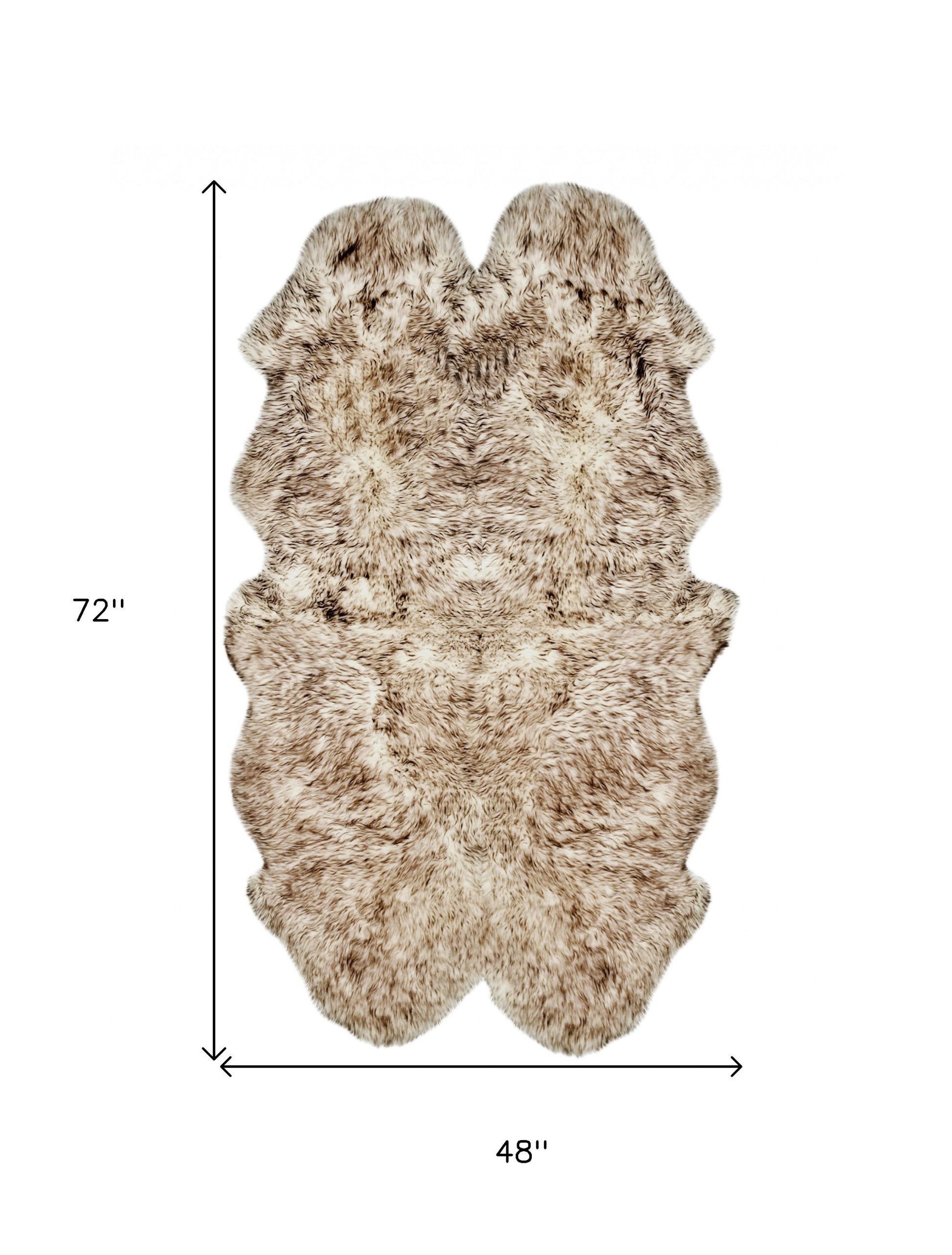 4' X 6' Gray Genuine Sheepskin Handmade Area Rug-Area Rugs-DECOROLALA