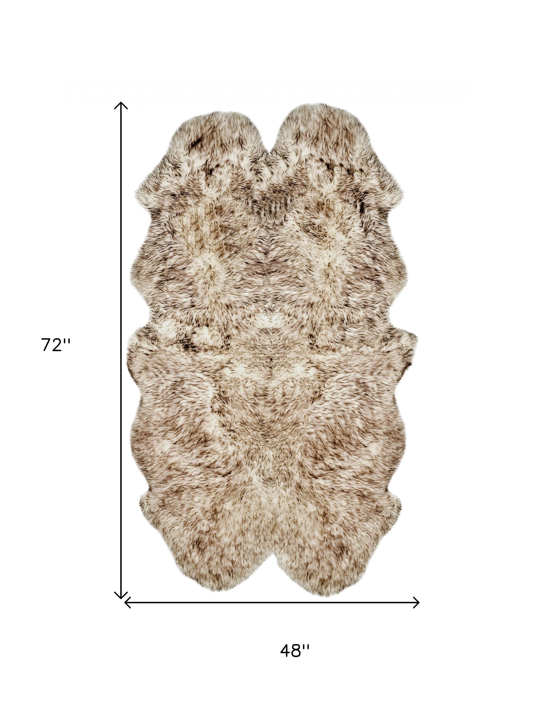 4' X 6' Gray Genuine Sheepskin Handmade Area Rug-Area Rugs-DECOROLALA