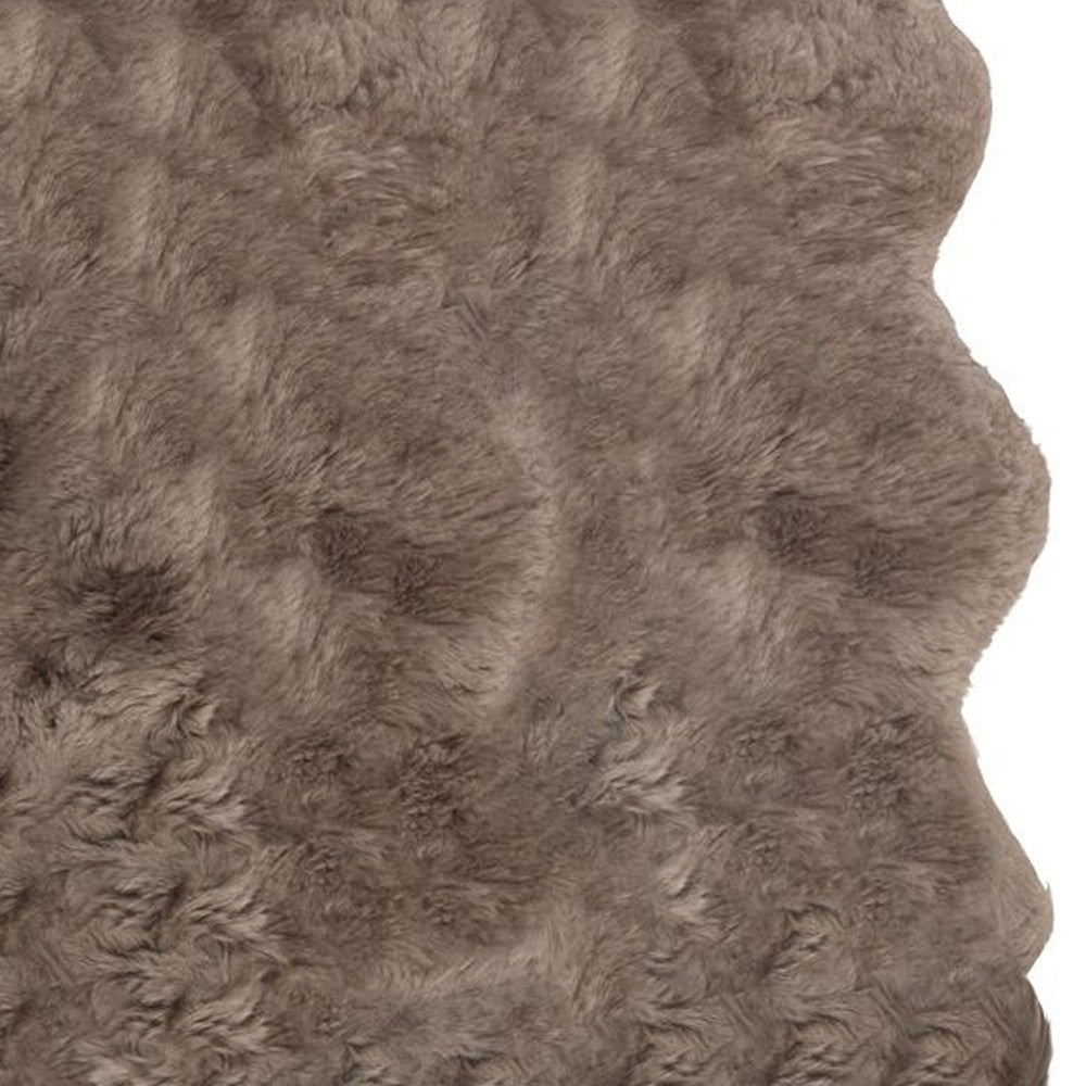 4' X 6' Gray Genuine Sheepskin Handmade Area Rug-Area Rugs-DECOROLALA