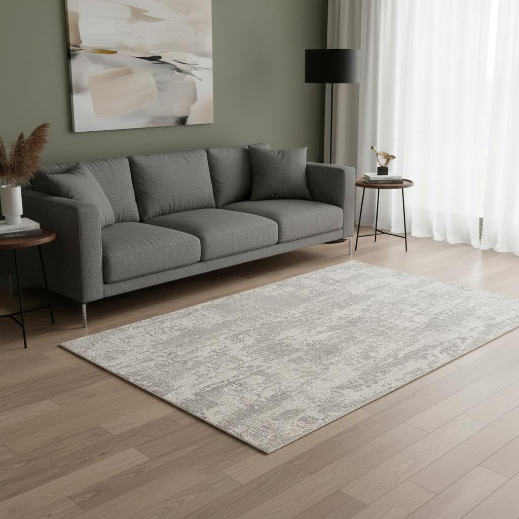 4' X 6' Gray Metro Modern Abstract Area Rug-Area Rugs-DECOROLALA