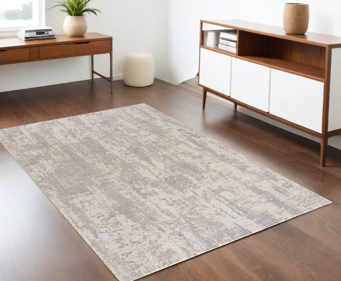 4' X 6' Gray Metro Modern Abstract Area Rug-Area Rugs-DECOROLALA