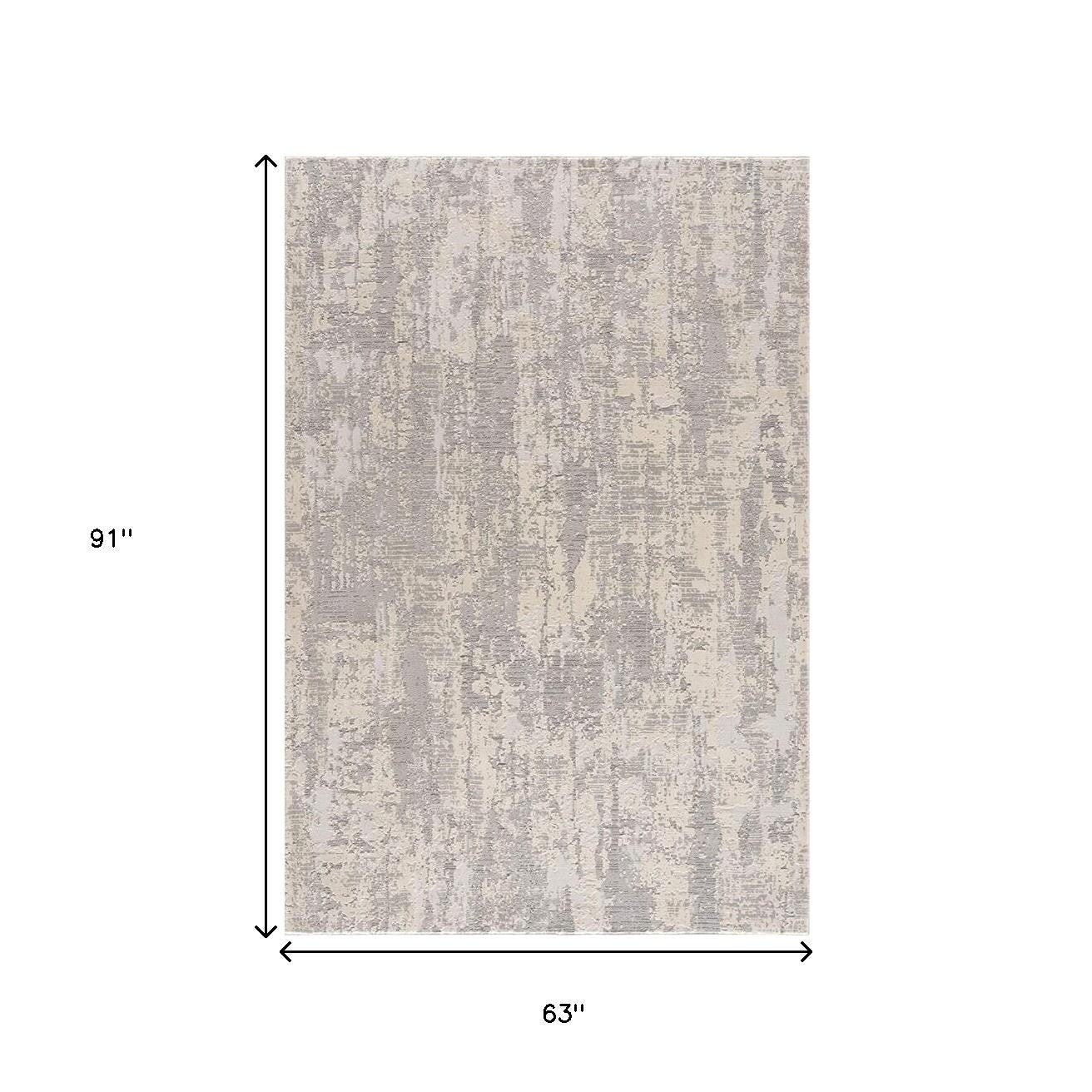 4' X 6' Gray Metro Modern Abstract Area Rug-Area Rugs-DECOROLALA