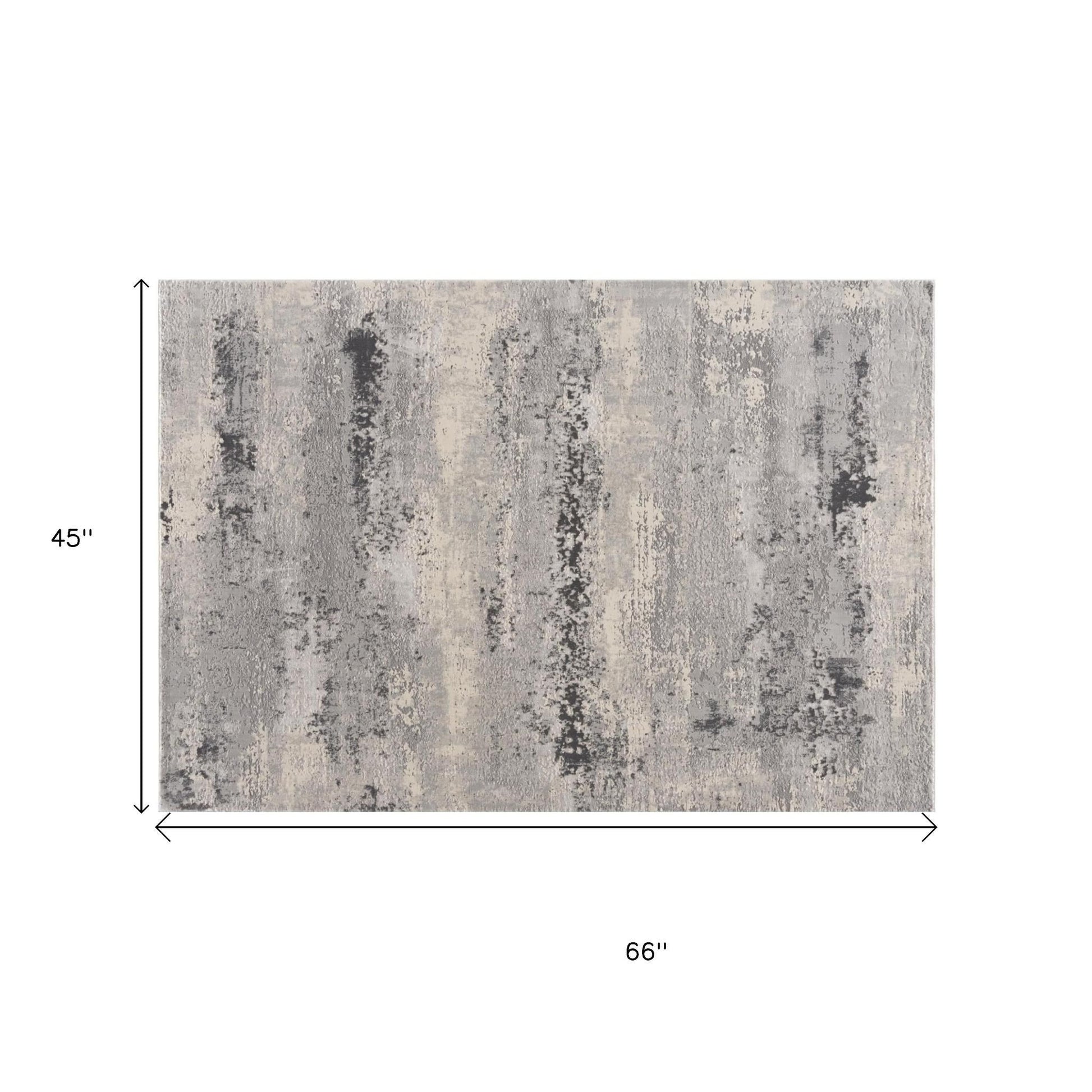 4' X 6' Gray Modern Abstract Area Rug-Area Rugs-DECOROLALA