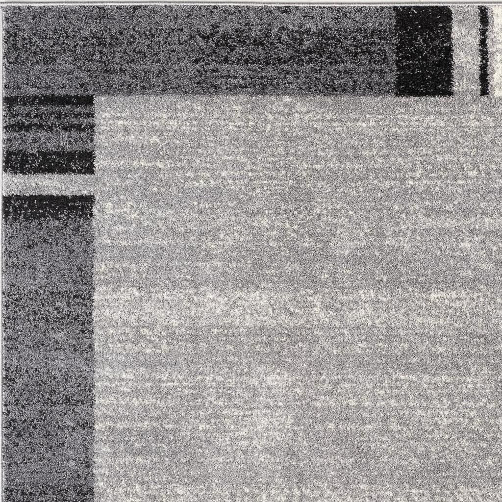 4' X 6' Gray Modern Bordered Area Rug-Area Rugs-DECOROLALA