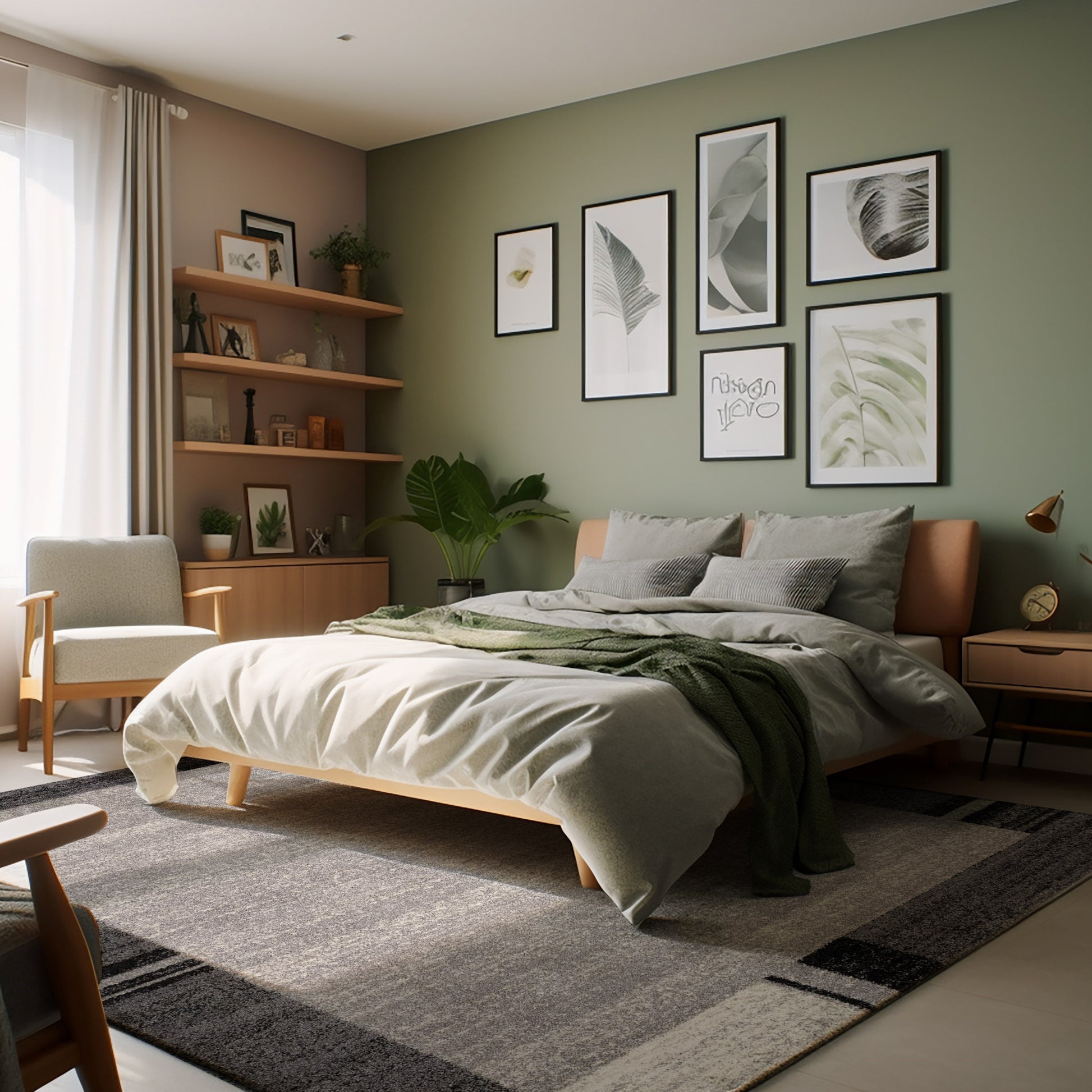 4' X 6' Gray Modern Bordered Area Rug-Area Rugs-DECOROLALA