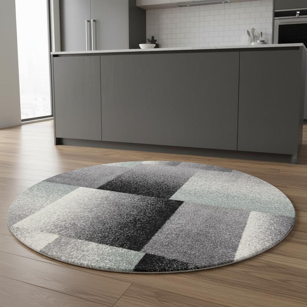 4' X 6' Gray Modern Geometric Area Rug-Area Rugs-DECOROLALA