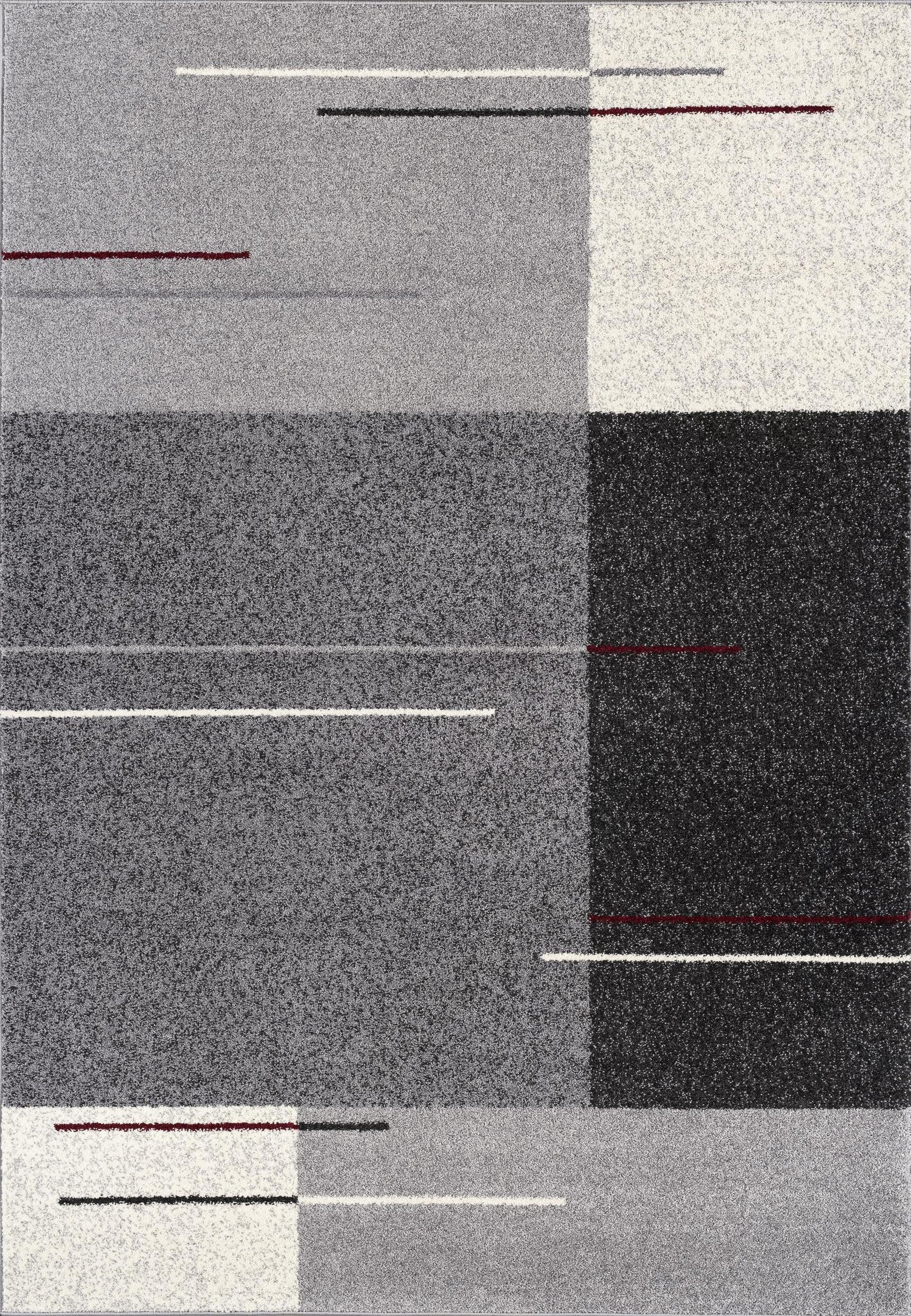 4' X 6' Gray Modern Geometric Area Rug-Area Rugs-DECOROLALA