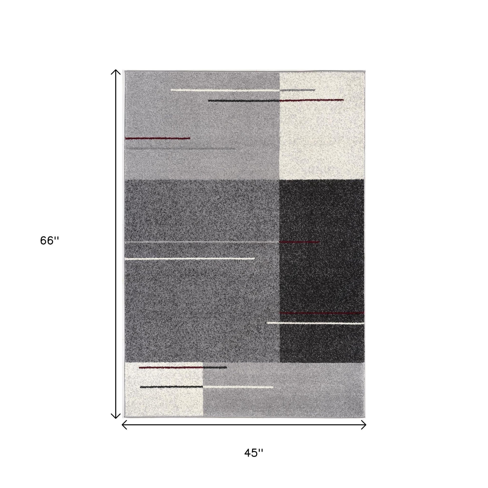 4' X 6' Gray Modern Geometric Area Rug-Area Rugs-DECOROLALA