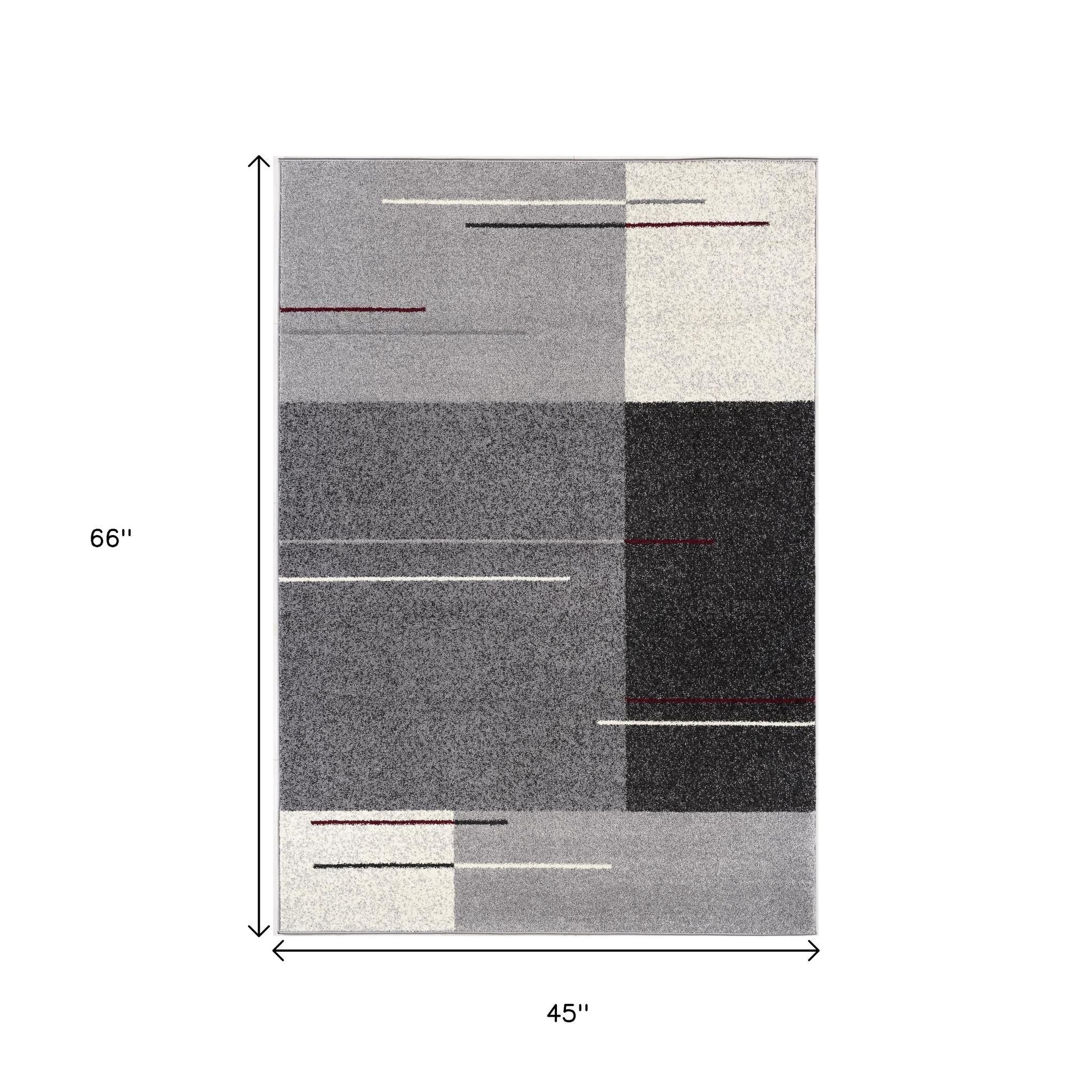 4' X 6' Gray Modern Geometric Area Rug-Area Rugs-DECOROLALA