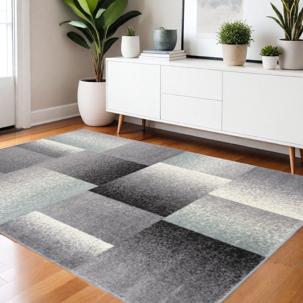 4' X 6' Gray Modern Geometric Area Rug-Area Rugs-DECOROLALA