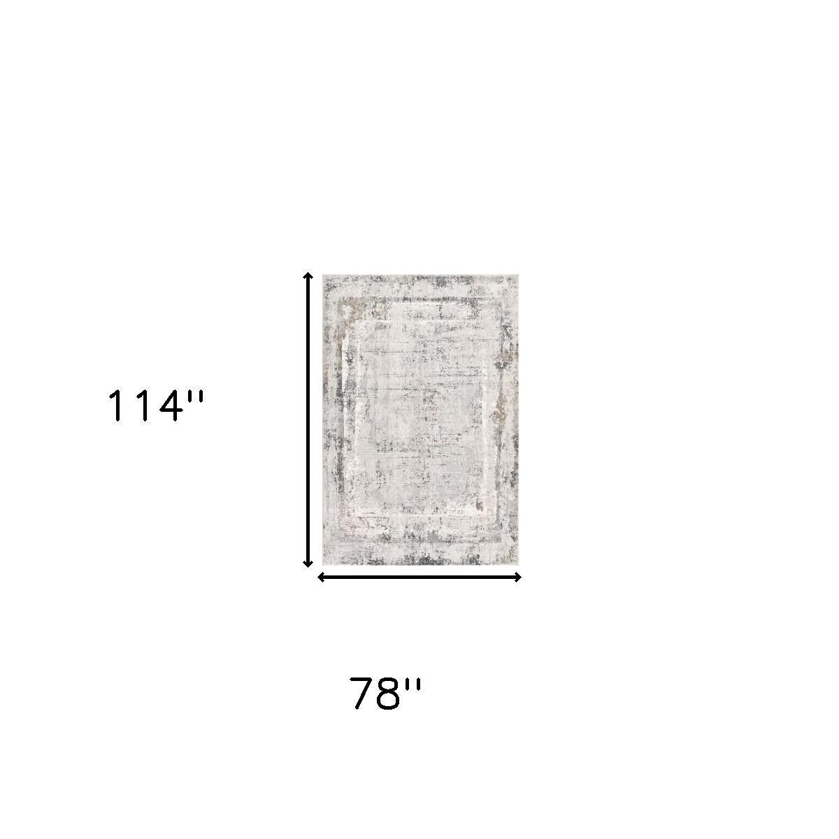 4' X 6' Gray and Ivory Abstract Power Loom Area Rug-Area Rugs-DECOROLALA