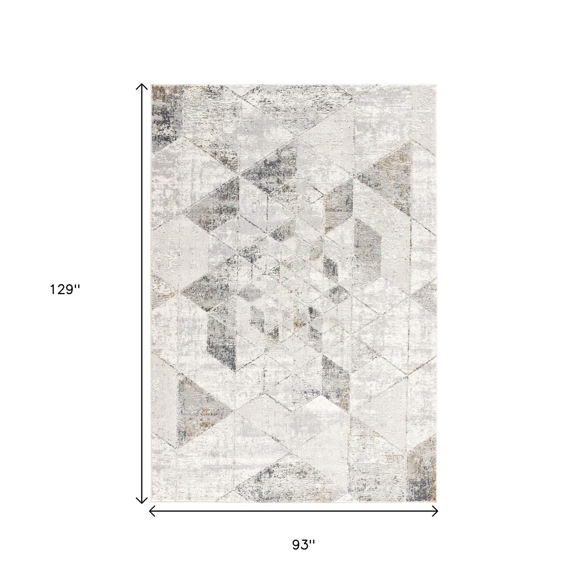 4' X 6' Gray and Ivory Abstract Power Loom Area Rug-Area Rugs-DECOROLALA