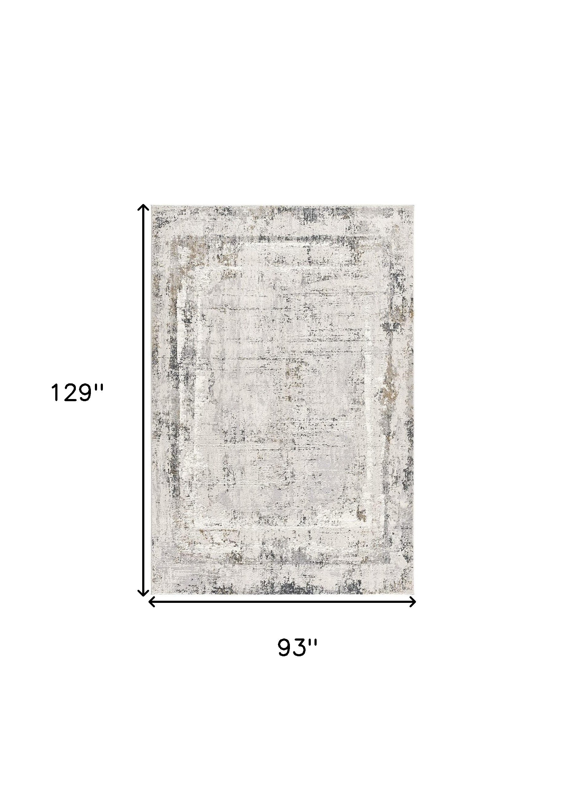 4' X 6' Gray and Ivory Abstract Power Loom Area Rug-Area Rugs-DECOROLALA