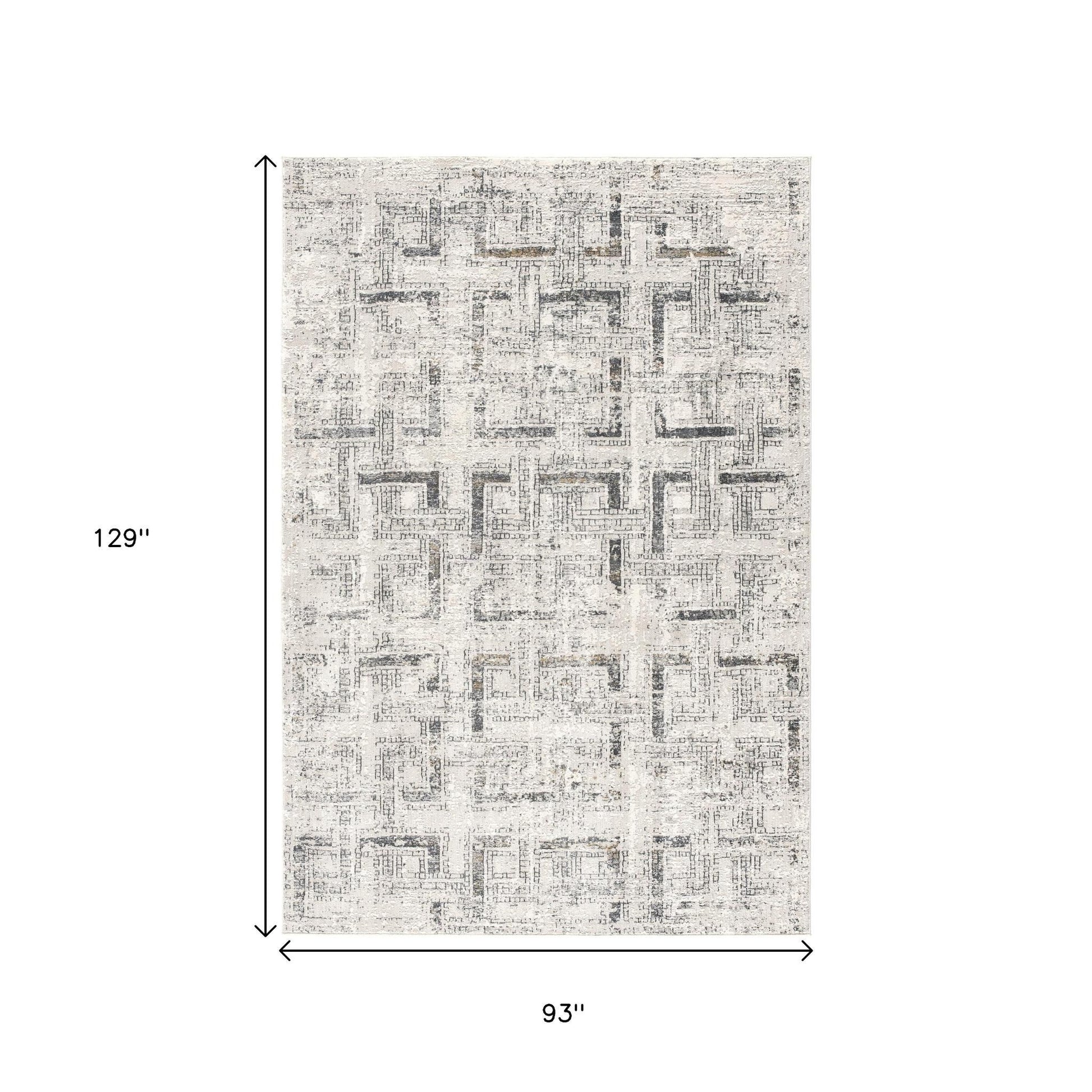 4' X 6' Gray and Ivory Abstract Power Loom Area Rug-Area Rugs-DECOROLALA