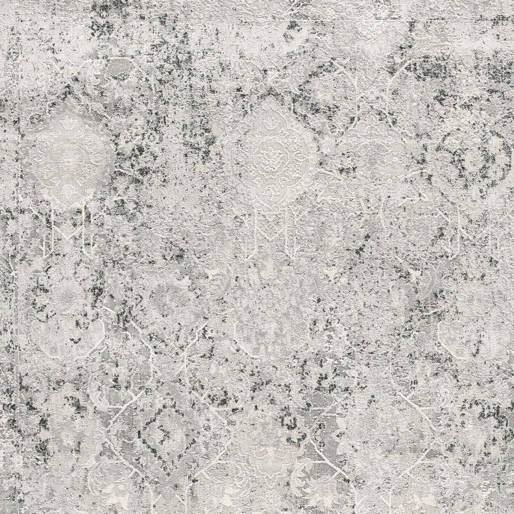 4' X 6' Gray and Ivory Abstract Power Loom Area Rug-Area Rugs-DECOROLALA