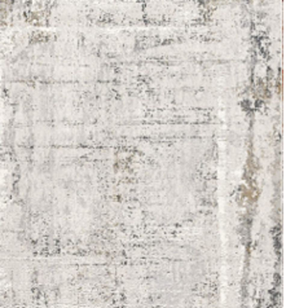 4' X 6' Gray and Ivory Abstract Power Loom Area Rug-Area Rugs-DECOROLALA