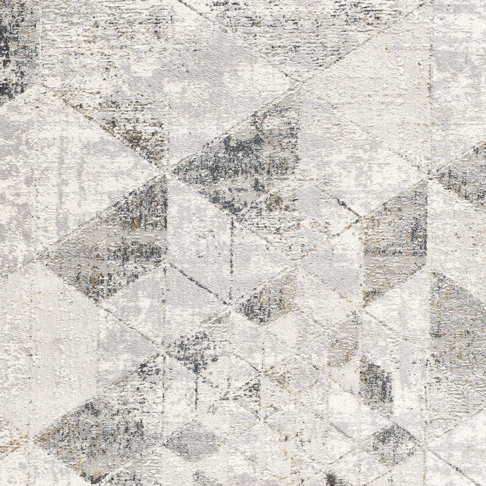 4' X 6' Gray and Ivory Abstract Power Loom Area Rug-Area Rugs-DECOROLALA