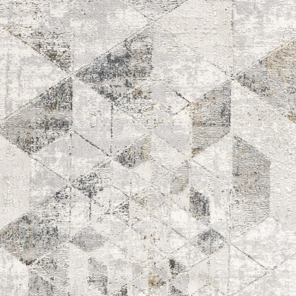 4' X 6' Gray and Ivory Abstract Power Loom Area Rug-Area Rugs-DECOROLALA